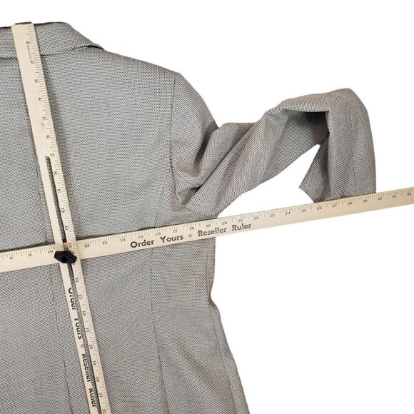 NEW Calvin Klein Womens Textured One-Button Blazer Jacket Sz 12 Neutral Tan Blk - Picture 15 of 16